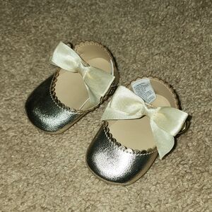 Janie and Jack Gold Mary Jane Shoes